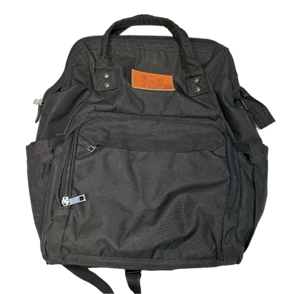 KeaBabies Black Diaper Bag Backpack Large